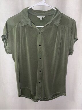 Lucky Brand Olive Green Button-Down Shirt